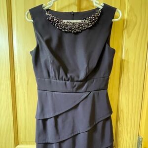Connected Apparel Dark Purple Embellished Sheath Dress for Cocktail